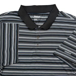 Reebok golf polo mens 5XL black striped preppy active outdoor performance casual